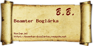 Beamter Boglárka névjegykártya